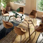 Fixed Table in Extra-clear Glass and Ash Made in Italy - North Viadurini