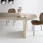 Fixed Table for Ten People with Glass Top and MDF Base - Venia Viadurini