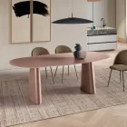 Fixed Table for Ten People with Glass Top and MDF Base - Venia Viadurini