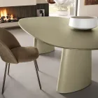 Fixed Table for Ten People with Glass Top and MDF Base - Venia Viadurini
