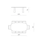 Fixed Table for Ten People with Glass Top and MDF Base - Venia Viadurini