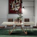 Fixed Rectangular Table with Wooden Base Made in Italy - Equatore
