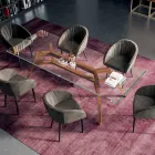 Fixed Rectangular Table in Extra-clear Glass and Ash Made in Italy - North Viadurini