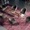 Fixed Rectangular Table in Extra-clear Glass and Ash Made in Italy - Nord