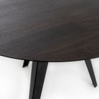 Fixed Round Table with Oak Veneer Top and Metal Base - Cyclamen Viadurini