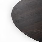 Fixed Round Table with Oak Veneer Top and Metal Base - Cyclamen Viadurini