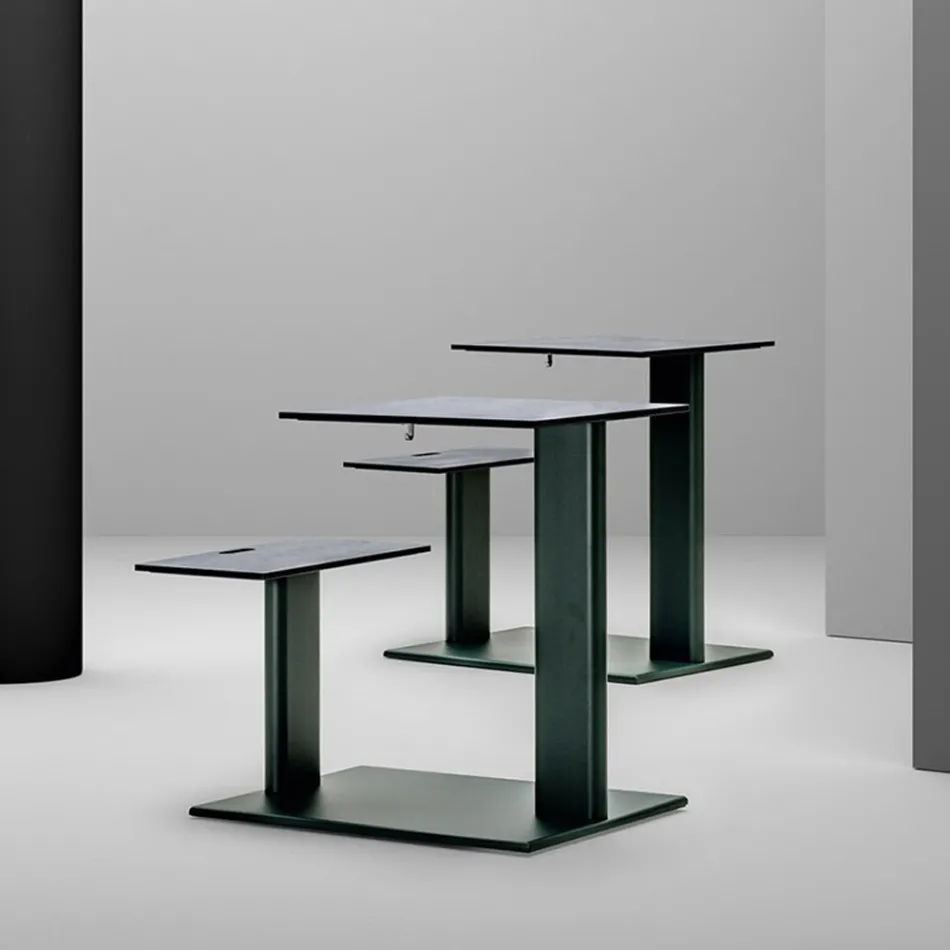 Garden Table with Aluminum Seat Made in Italy - Plinto by Varaschin Viadurini