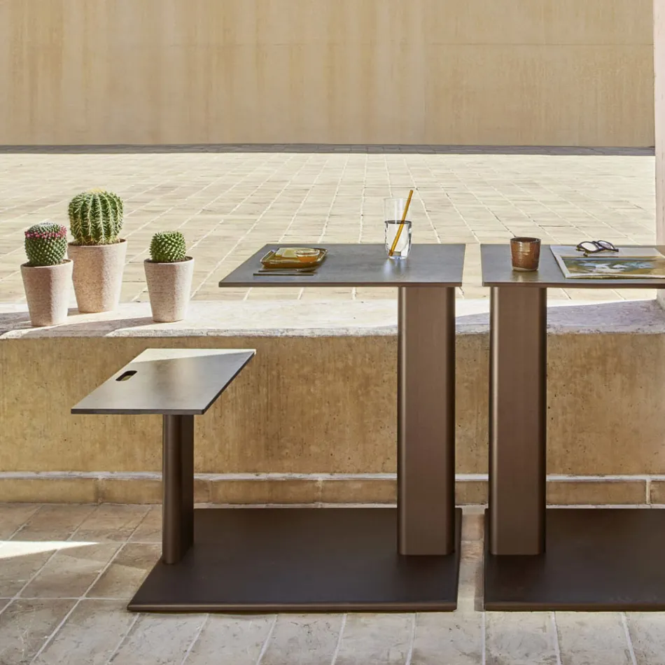 Garden Table with Aluminum Seat Made in Italy - Plinto by Varaschin Viadurini