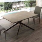 Lecce wooden table extendable up to 190 cm with crossed base Viadurini