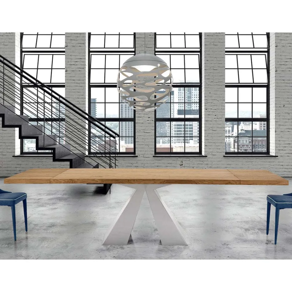 Modern Wooden Table Extendable up to 300 cm Made in Italy - Dalmatian Viadurini