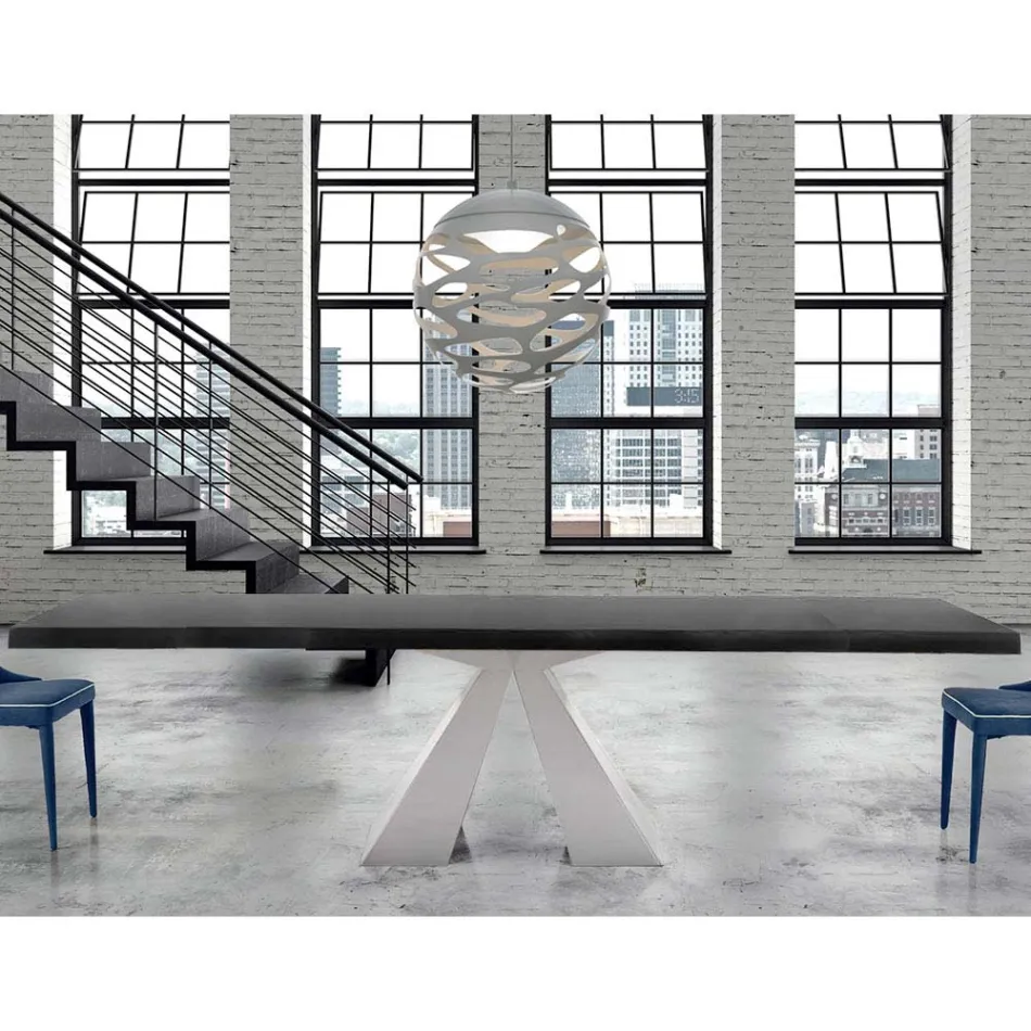 Modern Wooden Table Extendable up to 300 cm Made in Italy - Dalmatian Viadurini