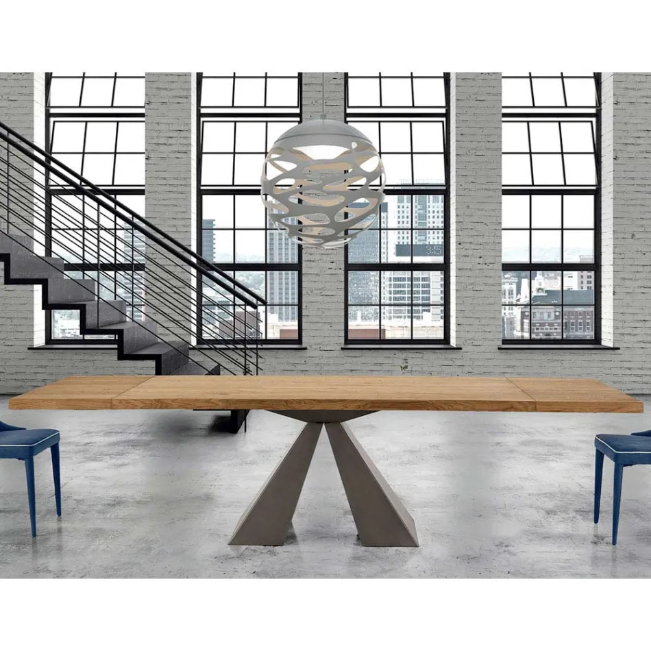 Modern Wooden Table Extendable up to 300 cm Made in Italy - Dalmatian Viadurini
