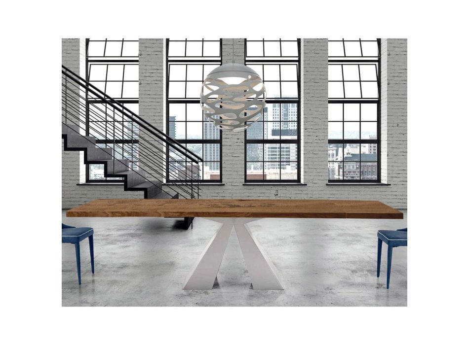 Modern Wooden Table Extendable up to 300 cm Made in Italy - Dalmatian Viadurini