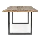 Table in Acacia Wood with Recycled Insert and Homemotion Steel - Zalma Viadurini