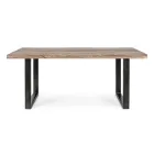 Table in Acacia Wood with Recycled Insert and Homemotion Steel - Zalma Viadurini
