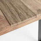 Table in Acacia Wood with Recycled Insert and Homemotion Steel - Zalma Viadurini