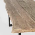 Table in Acacia Wood with Recycled Insert and Homemotion Steel - Zalma Viadurini
