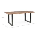 Table in Acacia Wood with Recycled Insert and Homemotion Steel - Zalma Viadurini