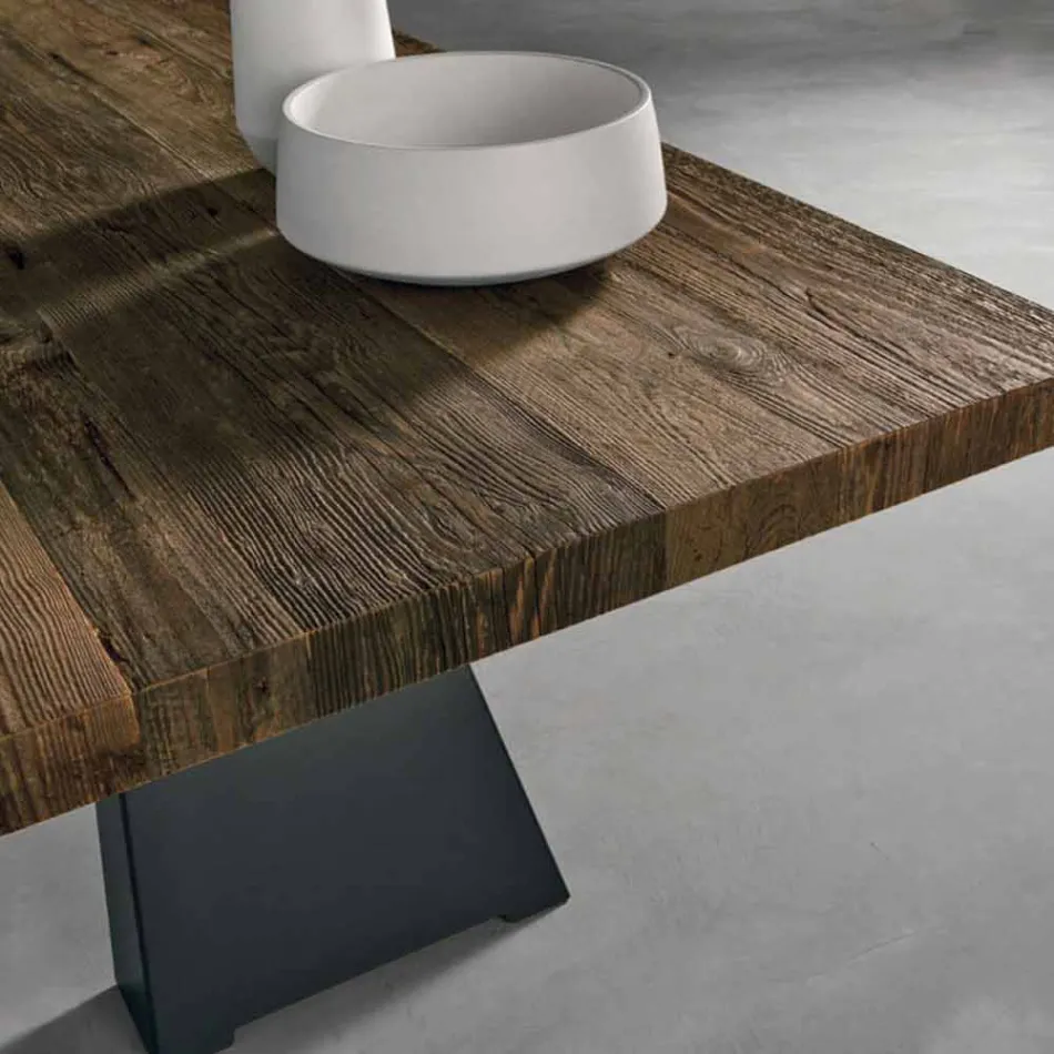 Design solid wood table made in Italy Zerba Viadurini