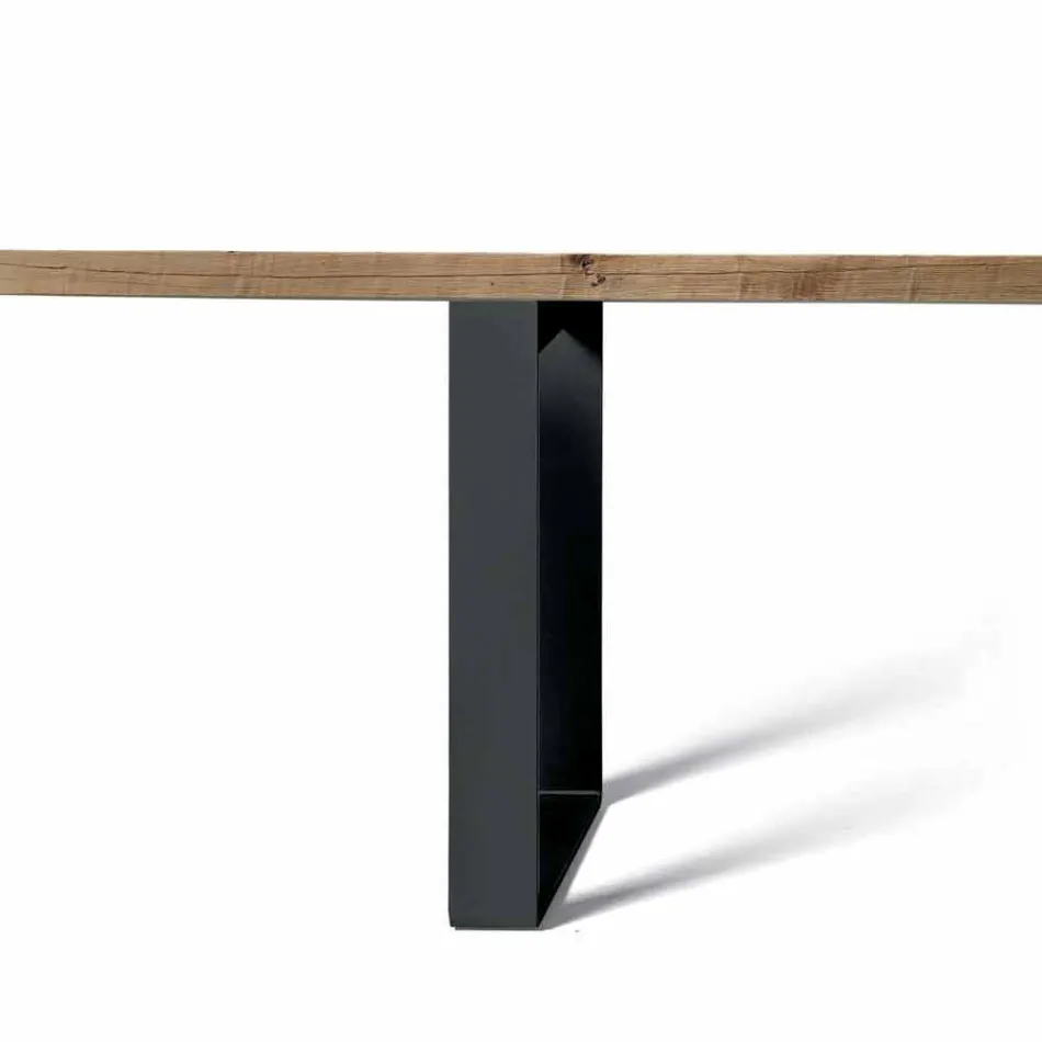 Modern design natural alder solid wood table, Antonio Viadurini
