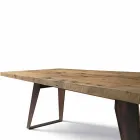Modern design natural alder solid wood table, Antonio Viadurini