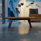 Modern design natural alder solid wood table, Antonio Viadurini