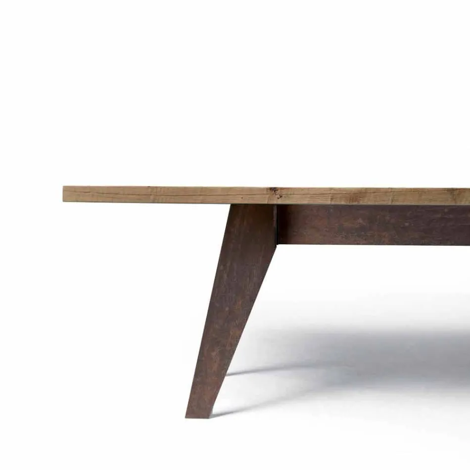 Modern design natural alder solid wood table, Antonio Viadurini