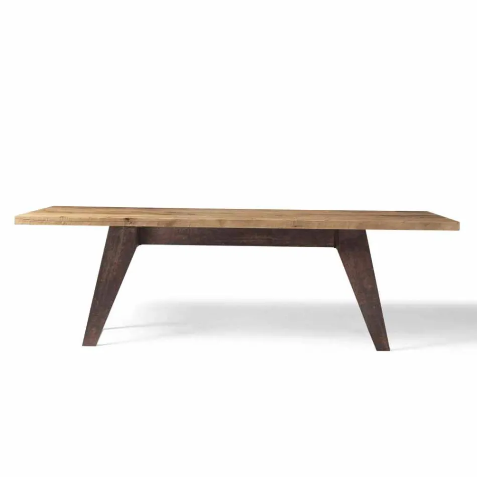 Modern design natural alder solid wood table, Antonio Viadurini