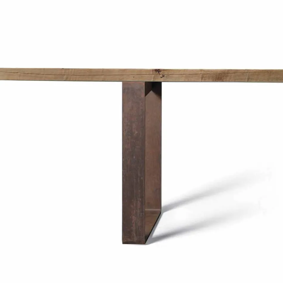 Modern design natural alder solid wood table, Antonio Viadurini