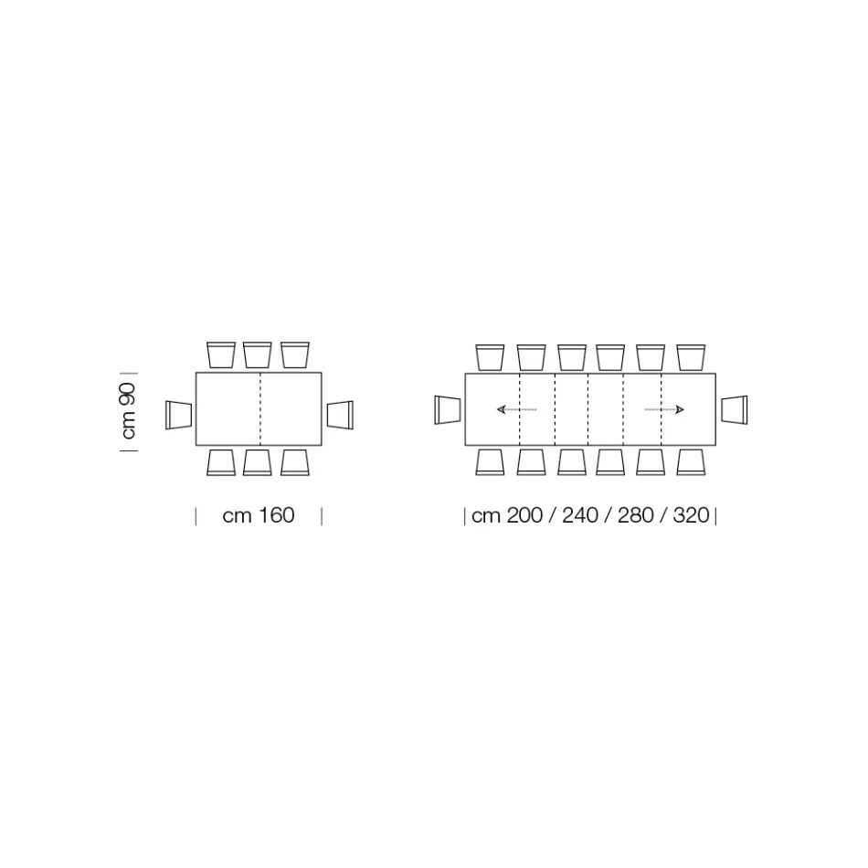 Extendable Melamine Wooden Table up to 470 cm Made in Italy – Gordito Viadurini