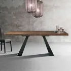 Modern table in knotted oak wood made in Italy, Zerba Viadurini