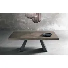 Modern knotted oak table made in Italy Zerba Viadurini