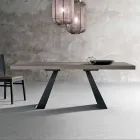 Modern knotted oak table made in Italy Zerba Viadurini