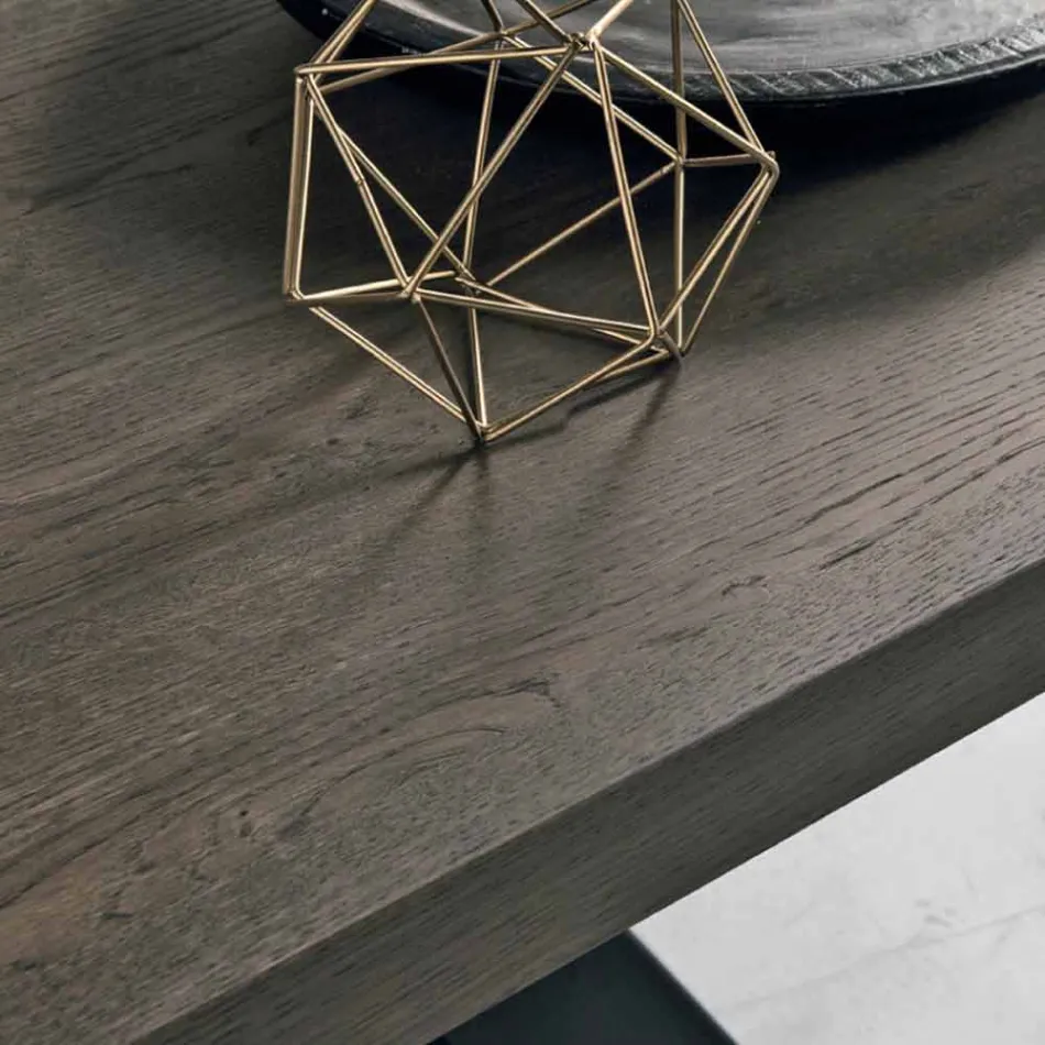 Modern knotted oak table made in Italy Zerba Viadurini