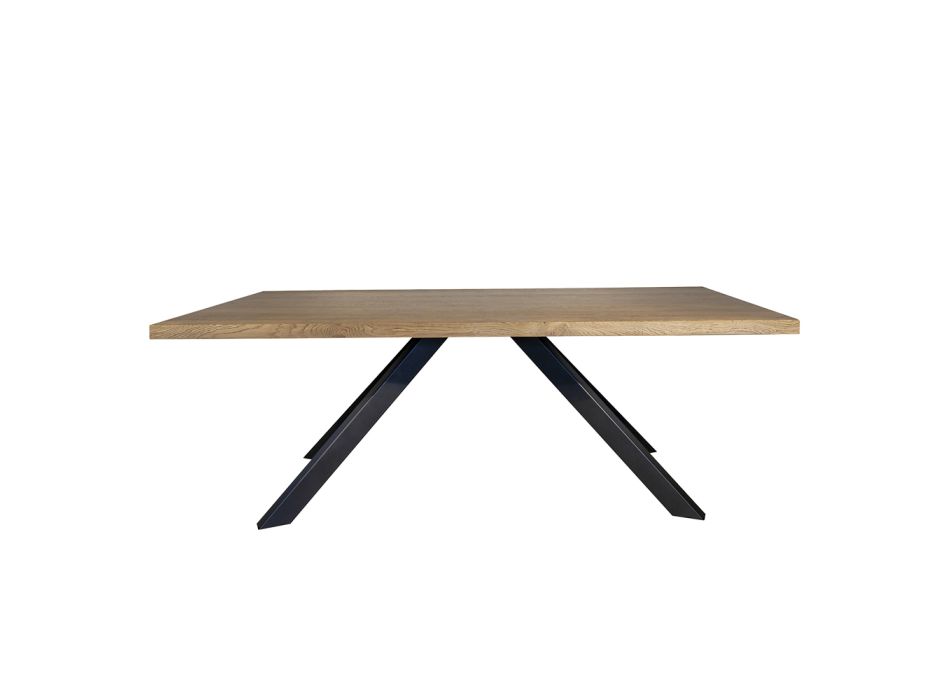 Table in Masellato Oak Plated and Metal Made in Italy - Seoul Viadurini
