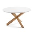 Table in Solid Oak with Natural Finish and Top in White Lacquered MDF - Lola
