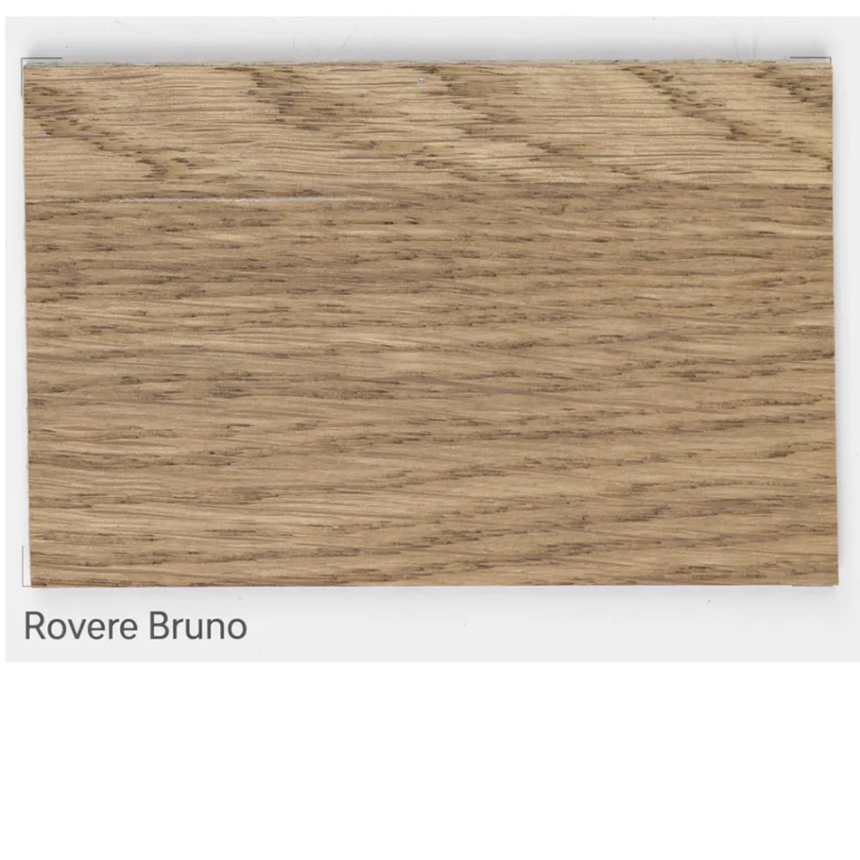 Knotted Oak Table with Iron Gray Metal Base Made in Italy - Gonna Viadurini