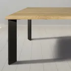 Table in Knotted Masellato Oak and Metal Legs Made in Italy - Vicente Viadurini