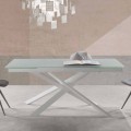 Modern design extendable table in glass – Marliana