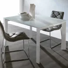 Extendable tempered glass table with single Phoenix book extension Viadurini