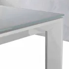 Extendable tempered glass table with single Phoenix book extension Viadurini