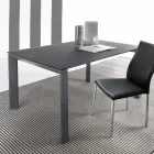 Extendable tempered glass table with single Phoenix book extension Viadurini