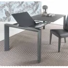 Extendable tempered glass table with single Phoenix book extension Viadurini