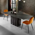 Modern design glass ceramic table made in Italy, Egisto Viadurini