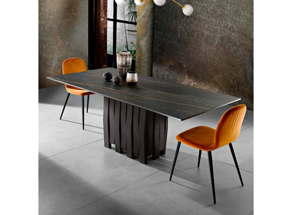 Modern design glass ceramic table made in Italy, Egisto Viadurini