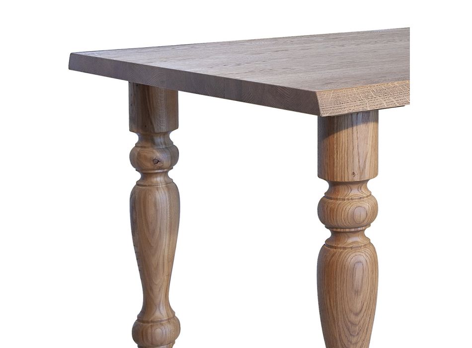 Indoor Table with Oak Top and Legs Made in Italy - Geolier Viadurini
