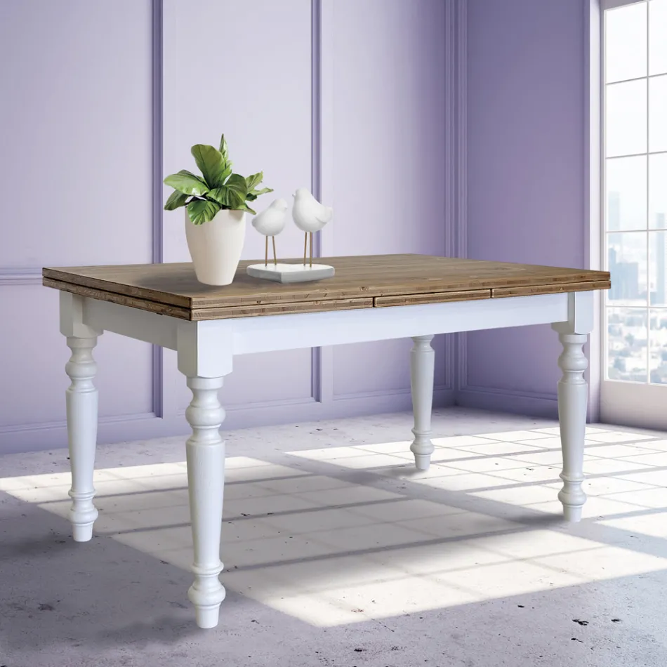 Extendable Living Table in Nordic Fir Made in Italy - Benidorm Viadurini