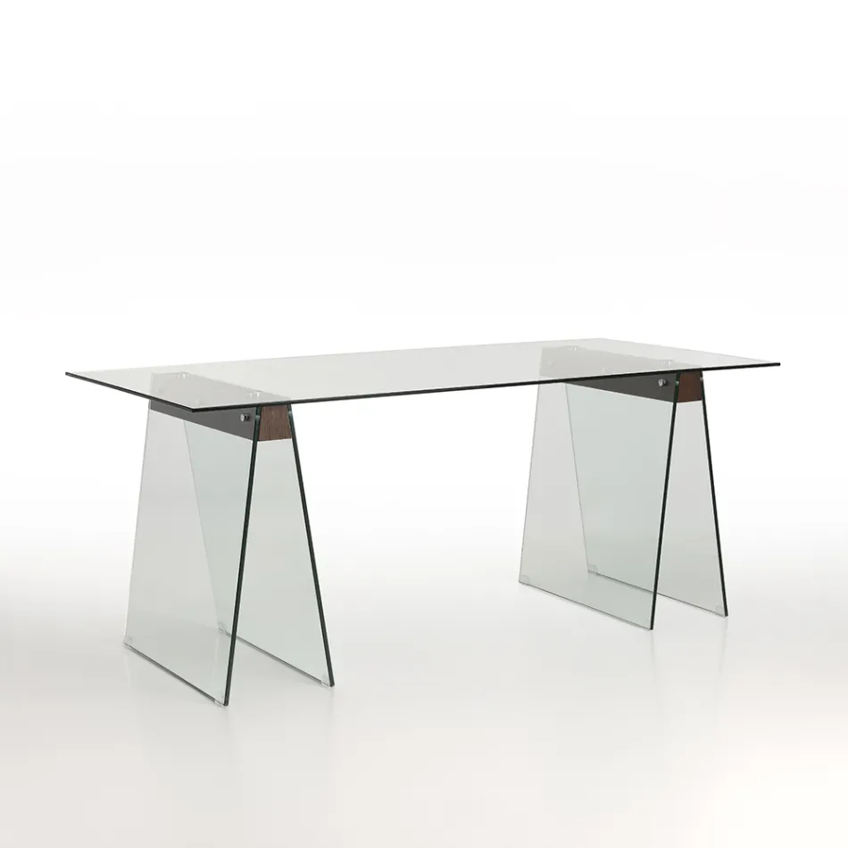Modern Design Living Room Table with Glass Top and Glass Base – Lausanne Viadurini