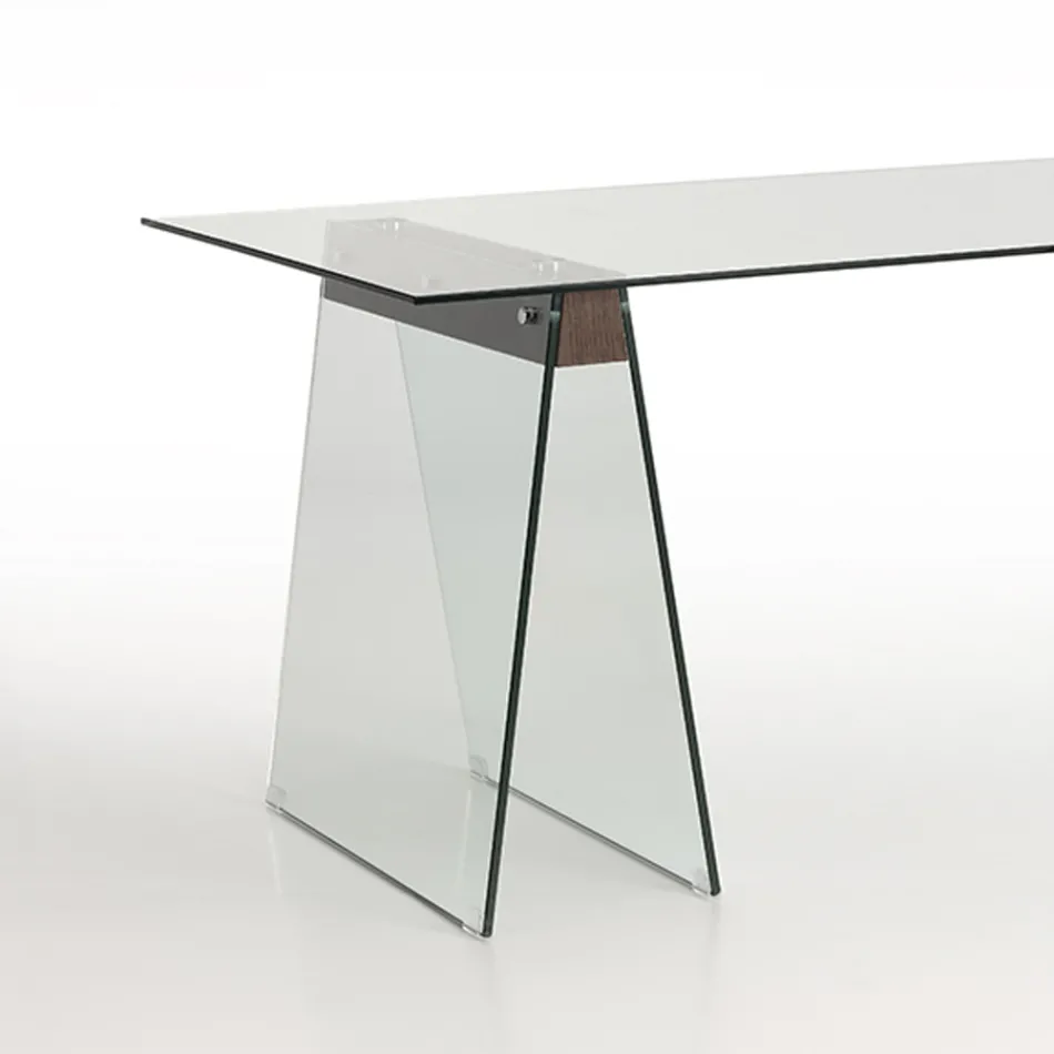 Modern Design Living Room Table with Glass Top and Glass Base – Lausanne Viadurini