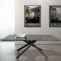 Living Table in HPL with Iron Gray Metal Base Made in Italy - Shagor